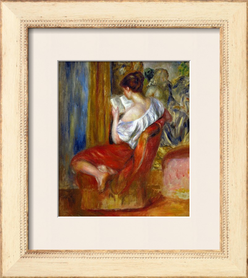 Reading Woman, circa 1900 - Pierre-Auguste Renoir painting on canvas